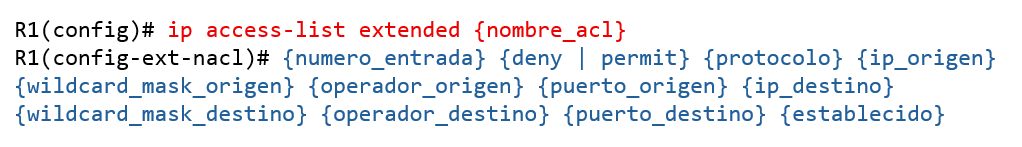 ACL extendida nombrada